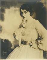 in white dress, by Hartsook