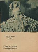 Clipping of Norma Talmadge in crinoline dress mentioning the upcoming film Camille