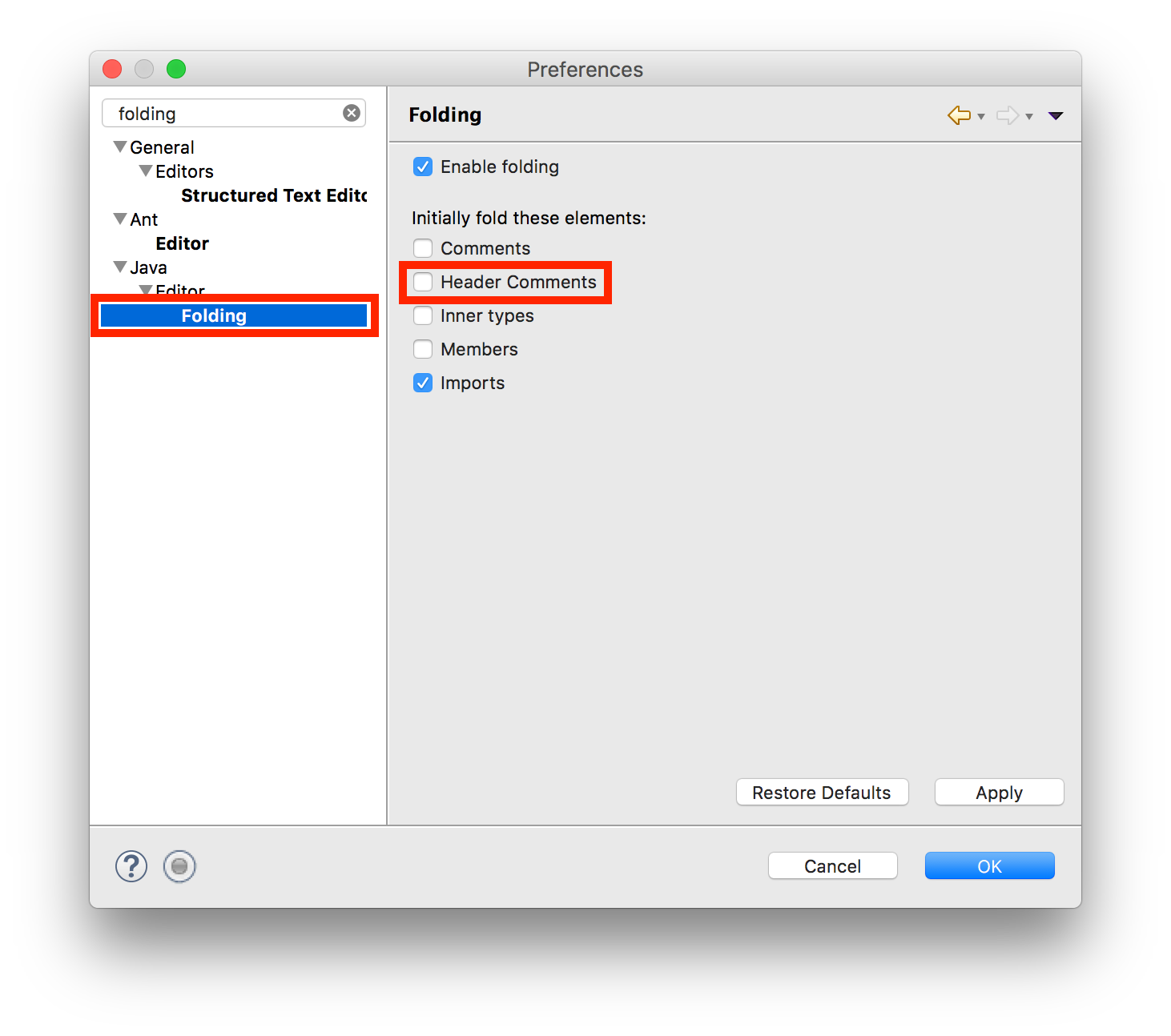 where is preferences in eclipse on mac