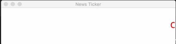 A first version news ticker with the text 'CS 106A students are crushing it' scrolling by once