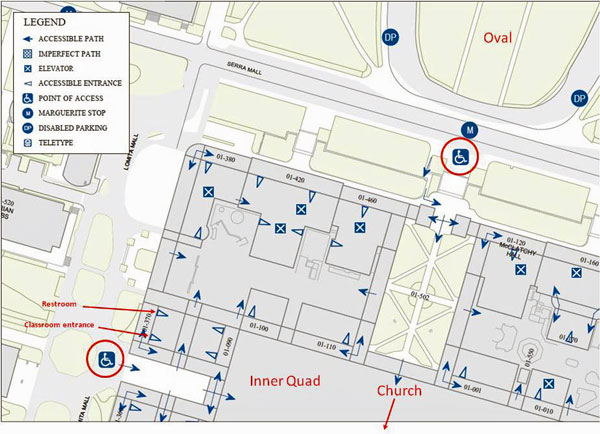 Accessibility map of Building 370