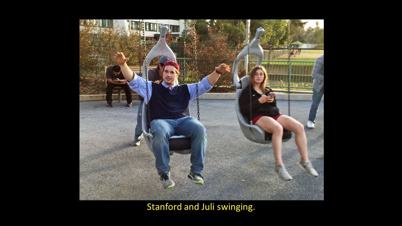 Stanford and Juli swinging