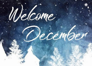 Snowy night tree scene