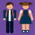 Two clip-art students