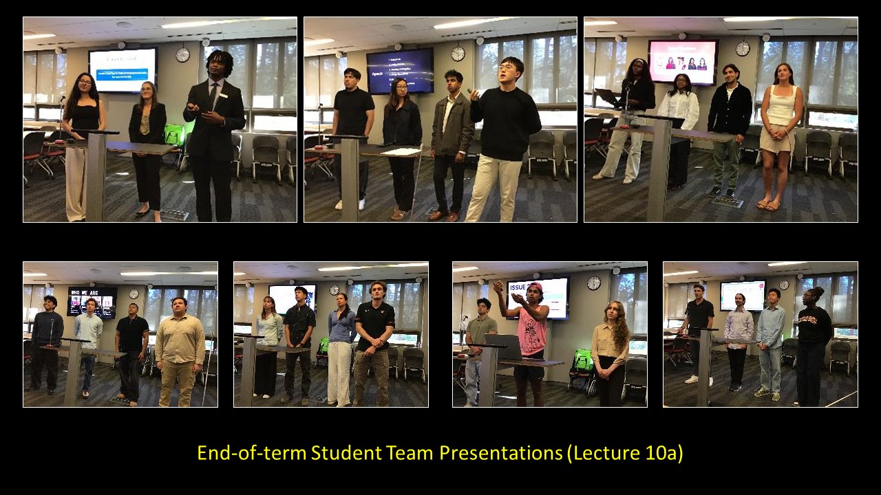 End-of-term Student Team Presentations - 10a