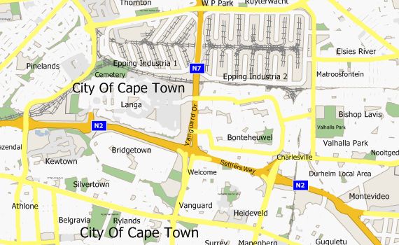 Langa and Bonteheuwel Map