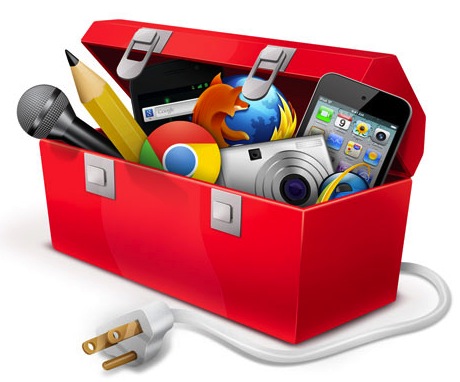 Picture of a tool box
              with high tech tools in it