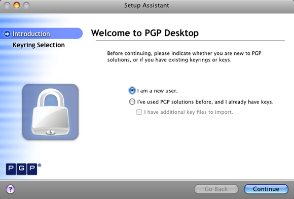 Setup Assistant intoduction window