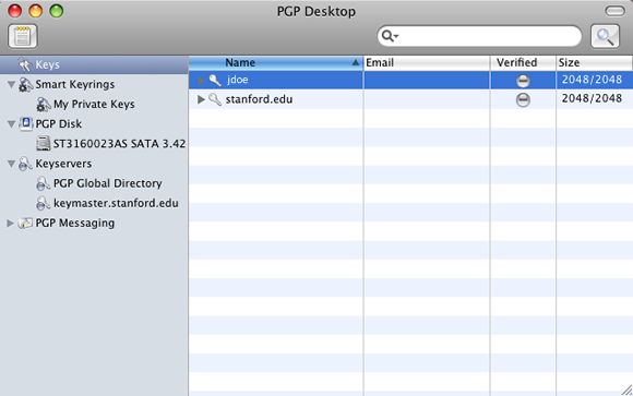 PGP Desktop window
