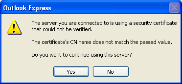 security certificate message