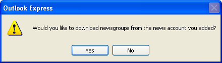 prompt to download news groups