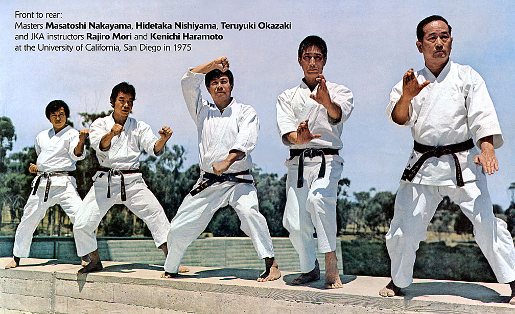 Photo of Sensei Haramoto with karate legends