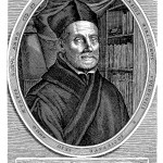 Portrait of Kircher at the age of 76 from Giorgio de Sepibus, Romani Collegii Musaeum Celeberrimum, p. 1