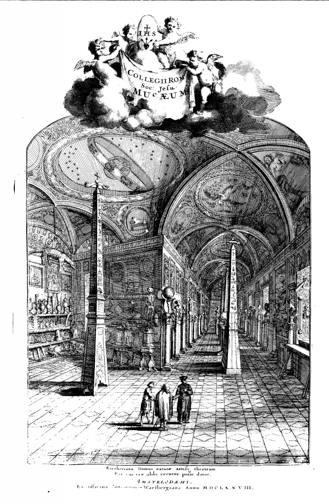 Kircher's museum at the Collegio Romano, from Giorgio de Sepibus, Romani Collegii Musaeum Celeberrimum, frontispiece