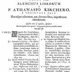 List of Kircher's publications, from Giorgio de Sepibus, Romani Collegii Musaeum Celeberrimum, p. 61