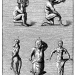 Idols from the "Indies", in the restored museum of the Collegio Romano, from Filippo Bonanni, Musaeum Kircherianum, p. 60