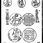 Amulets with magic squares, from Oedipus Aegyptiacus, tom. 2, vol. 2, p. 465.