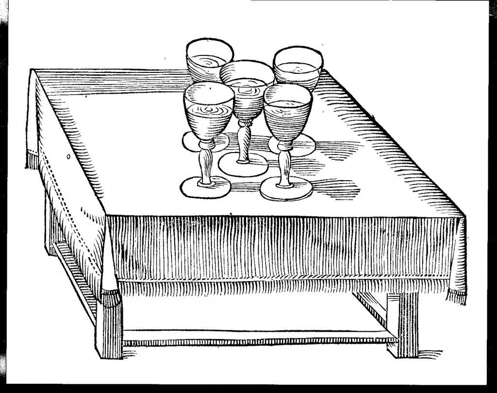 Experiment with five vibrating goblets, from Phonurgia nova, p. 191.