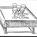 Experiment with five vibrating goblets, from Phonurgia nova, p. 191.