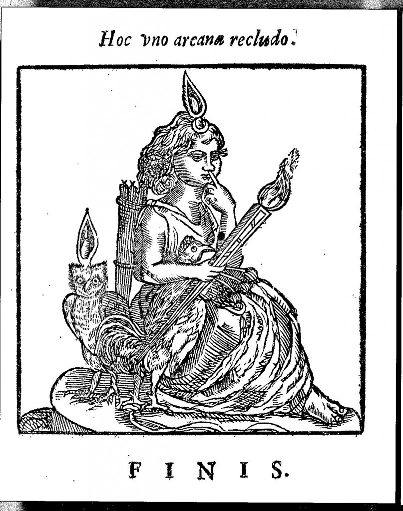 Harpocrates, the Egyptian god of silence and secrecy, from Oedipus Aegyptiacus, tom. 3, p. 590
