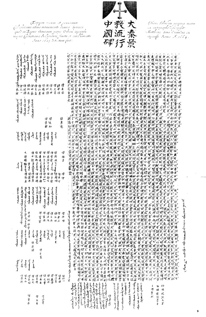 Transcription of the Sino-Syriac Monument, from China Illustrata , p. 12.