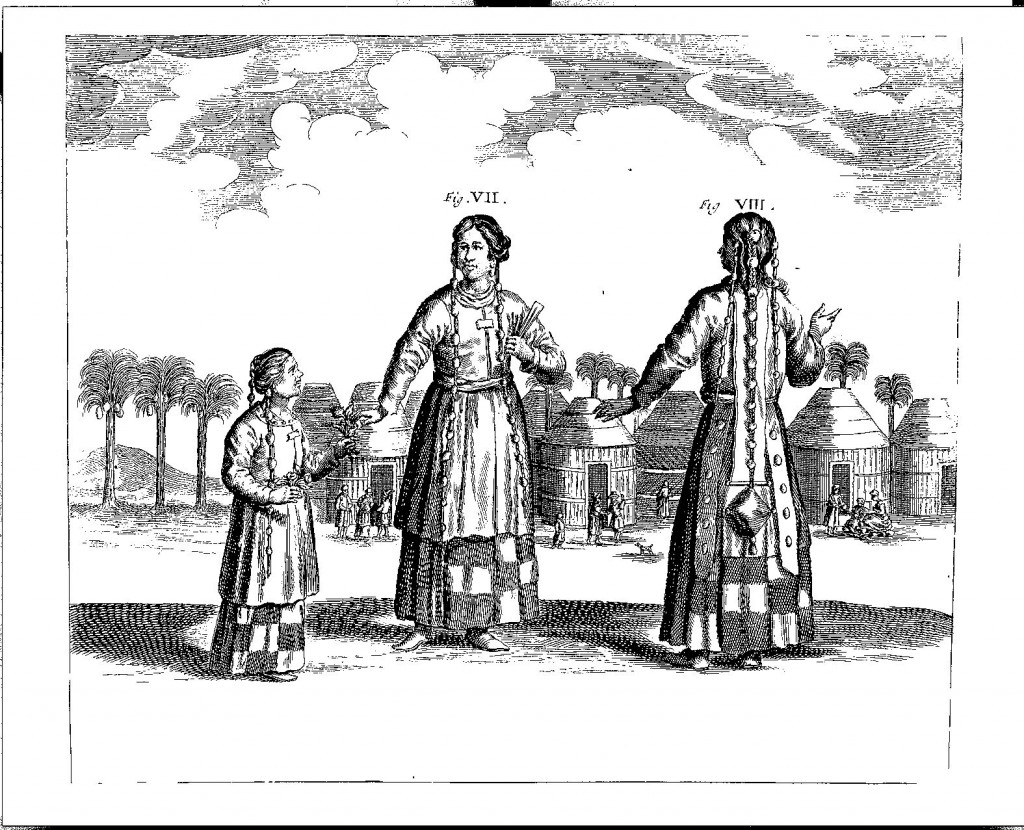 Tartar women and child, from China Illustrata , p. 69.