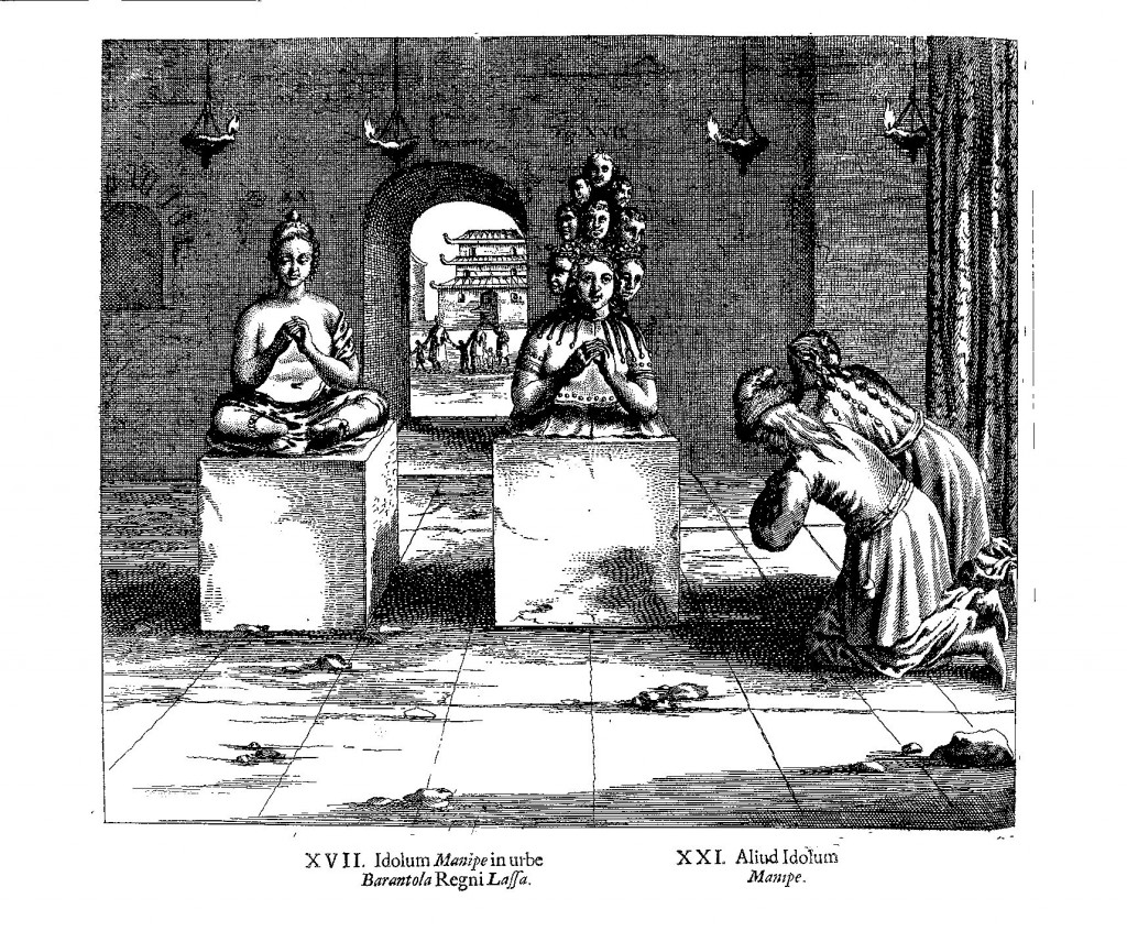 Tibetans worshipping idols, from China Illustrata , p. 72.