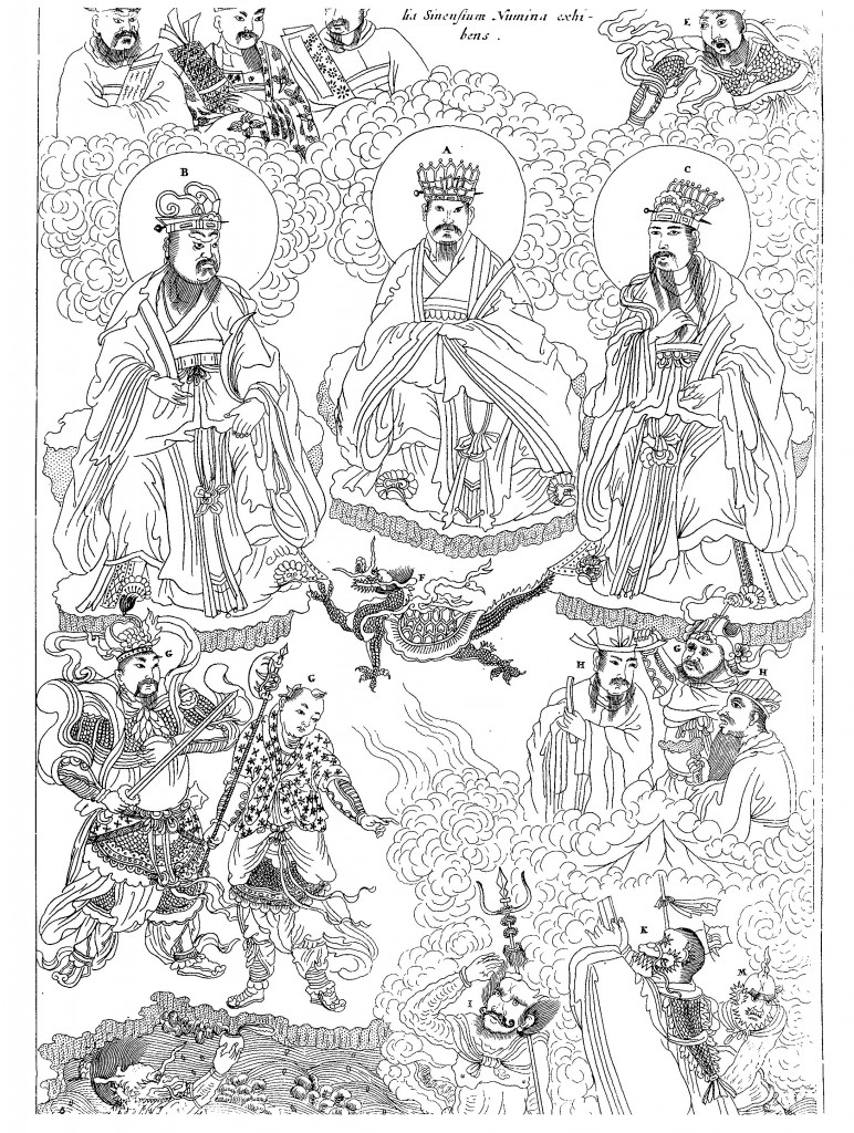 The principal deities of the Chinese, from China Illustrata , p. 137