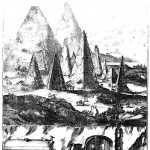 The pyramids of Egypt from Gioseffo Petrucci, Prodromo apologetico alli studi chiercheriani (1677), illustration reprinted from Sphinx Mystagoga.