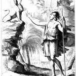 Frontispiece depicting Oedipus solving the riddle of the sphinx, from Oedipus Aegyptiacus, tom. 1.