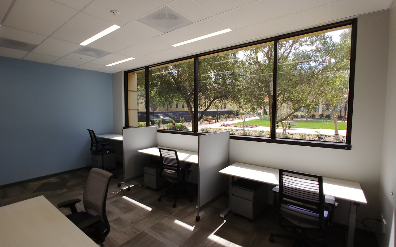 Photo of desks in theory space