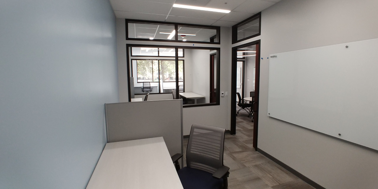 Photo of desks in theory space