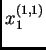 $ x^{(1,1)}_1$