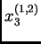 $ x^{(1,2)}_3$