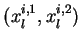 $ (x^{i,1}_l,x^{i,2}_l)$