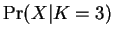 $ {\rm Pr}(X\vert K=3)$