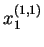 $ x^{(1,1)}_1$