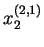 $ x^{(2,1)}_2$
