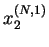 $ x^{(N,1)}_2$
