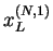 $ x^{(N,1)}_L$