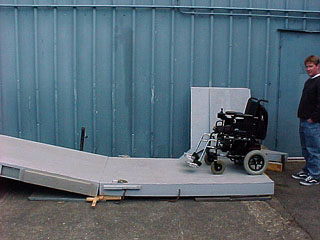 Wheelchair testing in the back lot