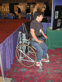 Standing up from the custom wheelchair