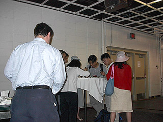 Stuffing your face at the exhibit hall opening