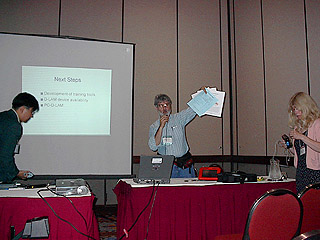 "Get your handouts here", Barry Romich