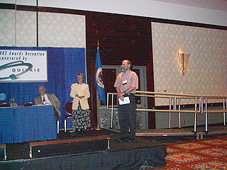 Ray Grott awaits his award