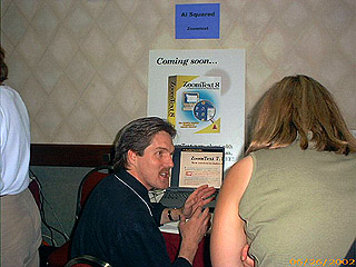 Unidentified person explaining ZoomText