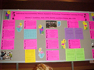 Poster presentation almost completed - notice the flamingo