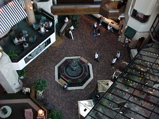 Hotel lobby - view from 5th floor balcony