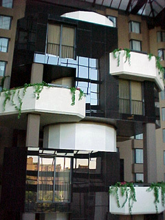 View from balcony across atrium