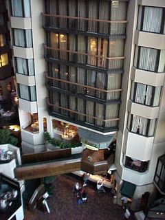 View toward hotel registration desk